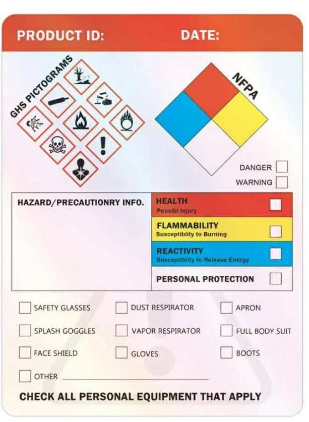 Etiquetas de Seguridad para Productos Peligrosos: Cumplimiento Garantizado, Tranquilidad Total. 3x4 Pulgadas
